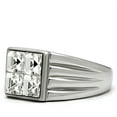 thumbnail image 1 of TK489 - High polished (no plating) Stainless Steel Ring with Top Grade Crystal in Clear, 1 of 1