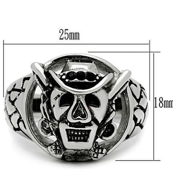 TK502 - High polished (no plating) Stainless Steel Ring with Top Grade Crystal in Jet