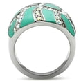 thumbnail image 1 of TK507 - High polished (no plating) Stainless Steel Ring with Top Grade Crystal in Aurora Borealis (Rainbow Effect), 1 of 1