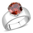 thumbnail image 1 of High polished (no plating) Stainless Steel Ring with AAA Grade CZ in Garnet for Women Garnet Stone Color Style TK52001 Size 6, 1 of 5