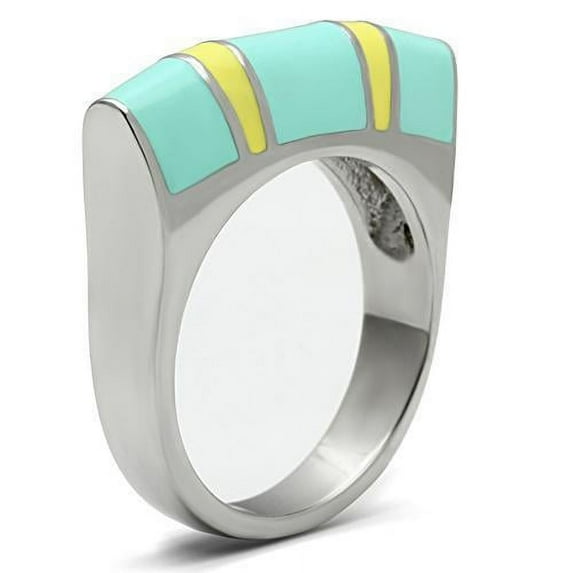High polished (no plating) Stainless Steel Ring with No Stone for Women No Stone Stone Color Style TK528 Size 6