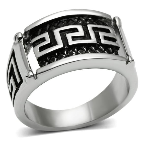 High polished (no plating) Stainless Steel Ring with No Stone for Women Celtic Theme No Stone Stone Color Style TK584 Size 10