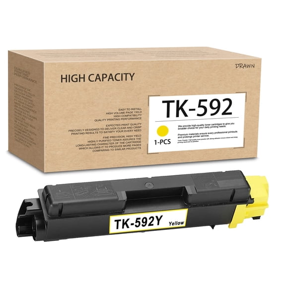 TK592 Yellow Toner Cartridge 1 Pack Replacement for Kyocera Ecosys P6026cdn Printer