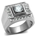 thumbnail image 1 of High polished (no plating) Stainless Steel Ring with AAA Grade CZ in Clear for Women Clear Stone Color Style TK593 Size 13, 1 of 4