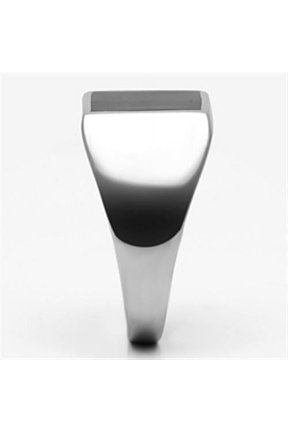 TK594 - High polished (no plating) Stainless Steel Ring with Epoxy in Jet