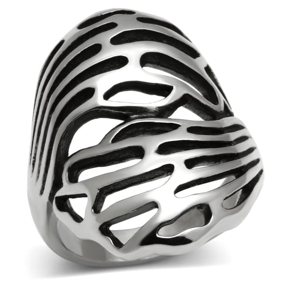 High polished (no plating) Stainless Steel Ring with No Stone for Women No Stone Stone Color Style TK636 Size 9
