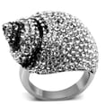 thumbnail image 1 of High polished (no plating) Stainless Steel Ring with Top Grade Crystal in Clear for Women Animals Theme Clear Stone Color Style TK661 Size 8, 1 of 4