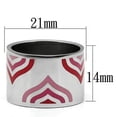 thumbnail image 1 of High polished (no plating) Stainless Steel Ring with Epoxy in Multi Color for Women Multi Color Stone Color Style TK678 Size 7, 1 of 2