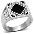 thumbnail image 1 of High polished (no plating) Stainless Steel Ring with Top Grade Crystal in Clear for Women Clear Stone Color Style TK710 Size 13, 1 of 4