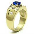 thumbnail image 1 of TK715 - IP Gold(Ion Plating) Stainless Steel Ring with Synthetic Synthetic Glass in Montana, 1 of 1