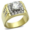 thumbnail image 1 of TK760 - Two-Tone IP Gold (Ion Plating) Stainless Steel Ring with AAA Grade CZ in Clear, 1 of 1