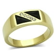 thumbnail image 1 of IP Gold(Ion Plating) Stainless Steel Ring with Top Grade Crystal in Clear for Women Clear Stone Color Style TK775 Size 10, 1 of 4