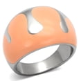 thumbnail image 1 of TK802 - High polished (no plating) Stainless Steel Ring with Epoxy in Orange, 1 of 1