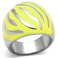 thumbnail image 1 of High polished (no plating) Stainless Steel Ring with Epoxy in Topaz for Women Topaz Stone Color Style TK833 Size 6, 1 of 4
