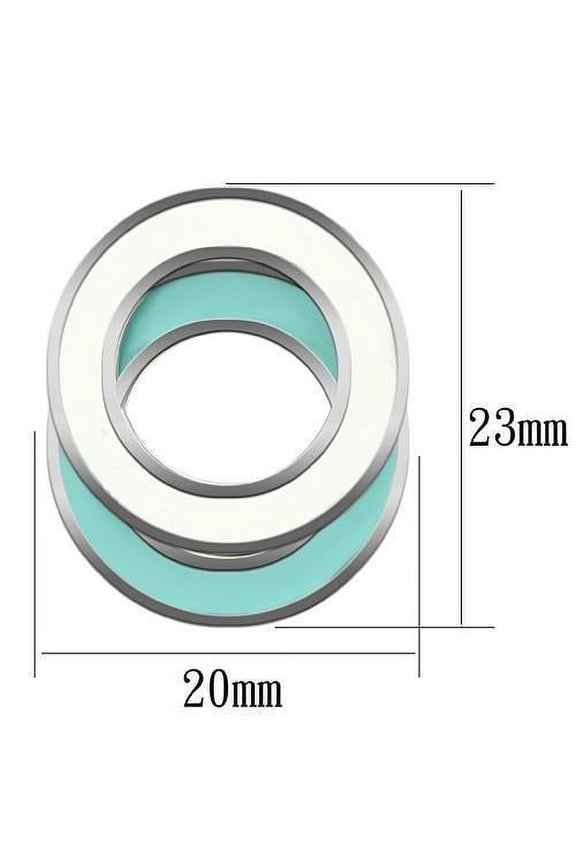 TK893 - High polished (no plating) Stainless Steel Earrings with Epoxy in Multi Color