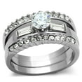 thumbnail image 1 of High polished (no plating) Stainless Steel Ring with AAA Grade CZ in Clear for Women Clear Stone Color Style TK973 Size 5, 1 of 5