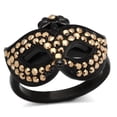 thumbnail image 1 of TK981 - IP Black(Ion Plating) Stainless Steel Ring with Top Grade Crystal  in Metallic Light Gold Size 6, 1 of 4