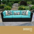 thumbnail image 1 of TKC Barbados 3 Piece Patio Wicker Sofa in Turquoise, 1 of 3