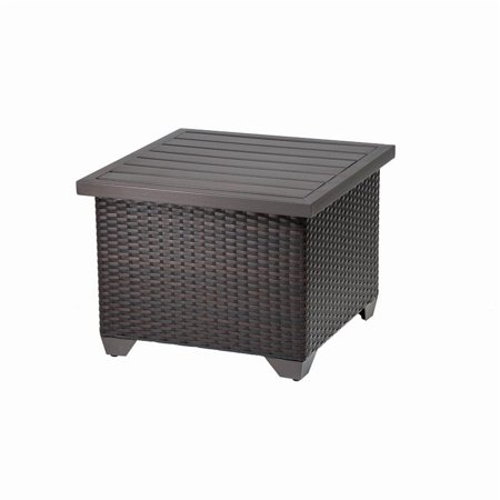 TK Classics Barbados Patio Wicker End Table in Espresso