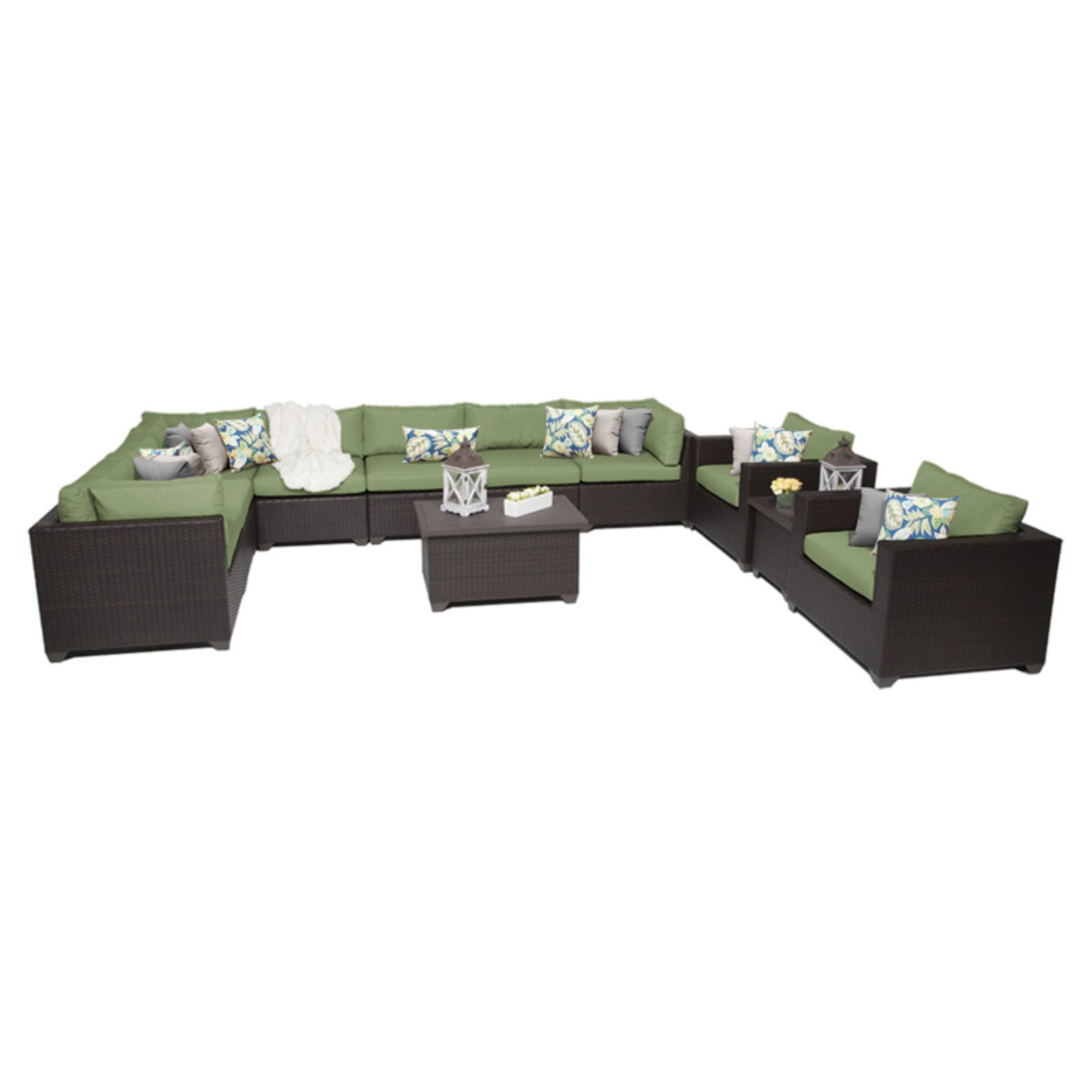 TKC Belle 11 Piece Outdoor Wicker Sofa Set in Cilantro - image 1 of 2