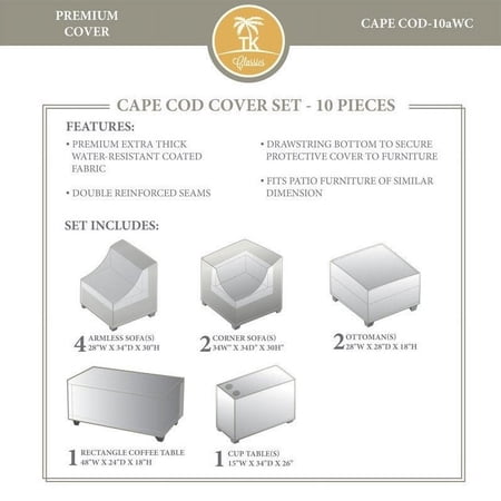 TKC Cape Cod 10 Piece All Weather Cover Set in Beige