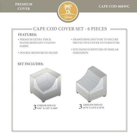 TKC Cape Cod 6 Piece All Weather Cover Set in Beige