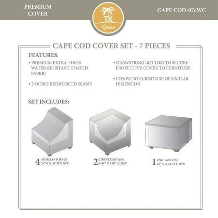 TKC Cape Cod 7 Piece All Weather Cover Set in Beige