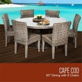 thumbnail image 1 of TKC Cape Cod Vintage Stone Outdoor Patio Dining Table with 6 Armless Chairs - 60 in., 1 of 1