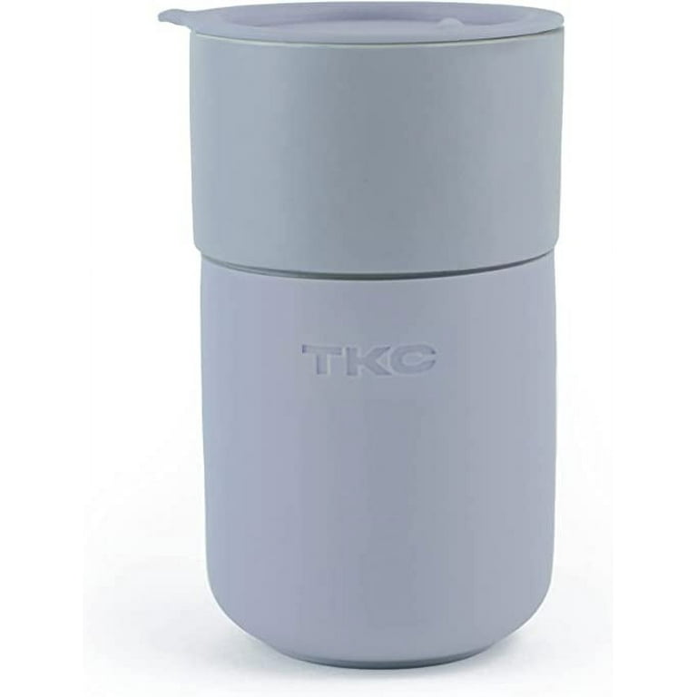 TKC Ceramic Coffee Mug with Lid, Reusable Insulated Ceramic Travel Mug with  Silicone Sleeve, Anti Slip and Reusable Coffee Cup for Office Home