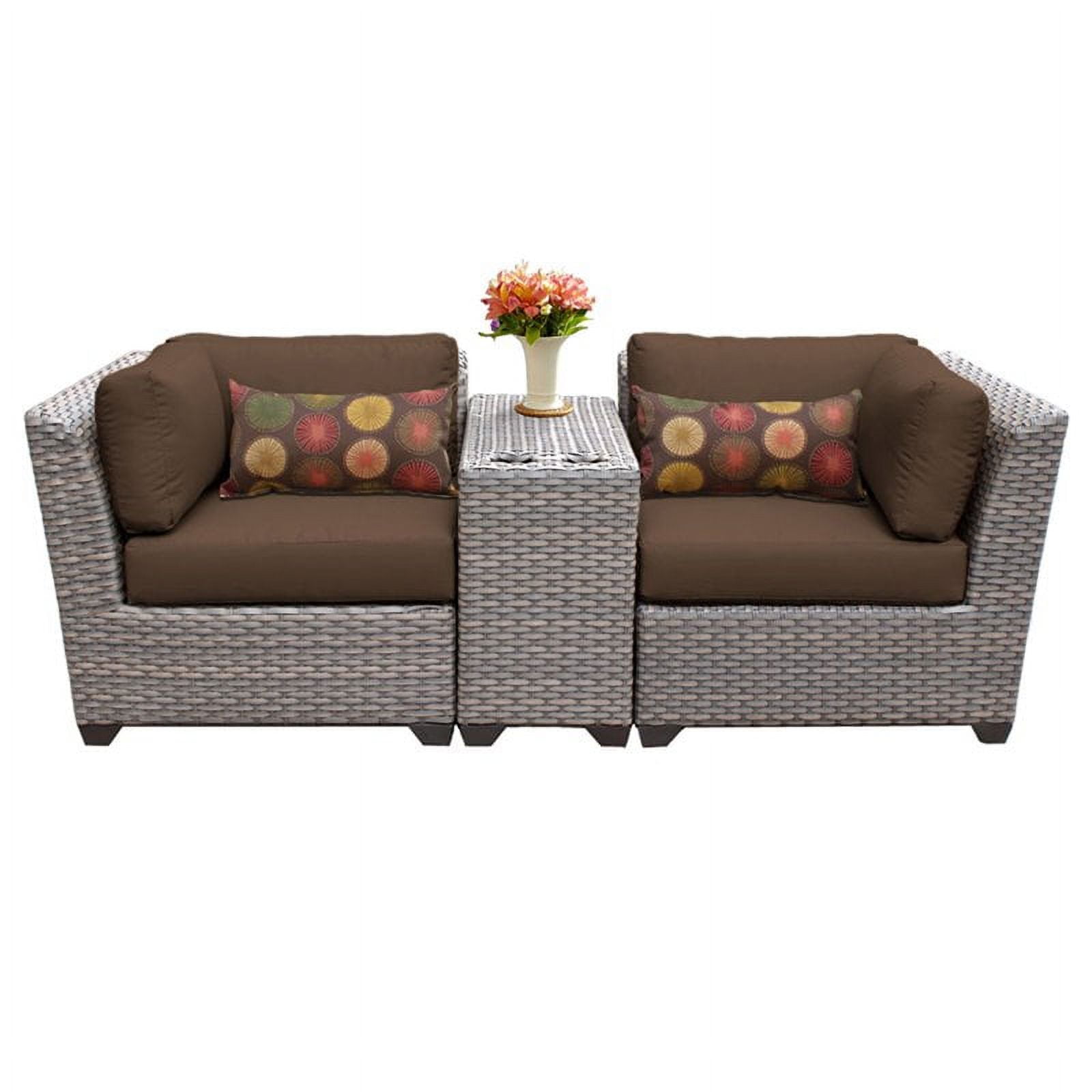 TK Classics Florence Wicker 3 Piece Patio Conversation Set
