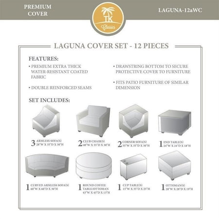 TKC Laguna 12 Piece All Weather Cover Set in Beige