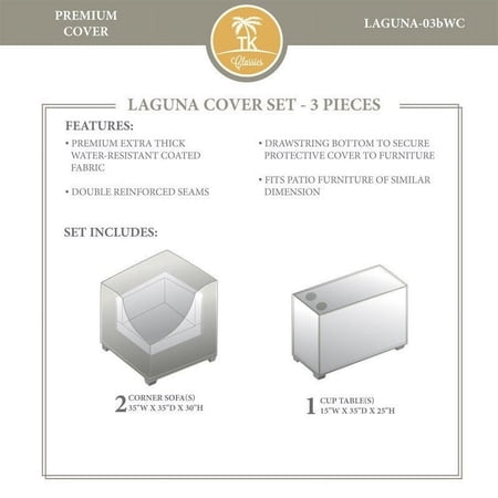 TKC Laguna 3 PieceAll Weather Cover Set in Beige