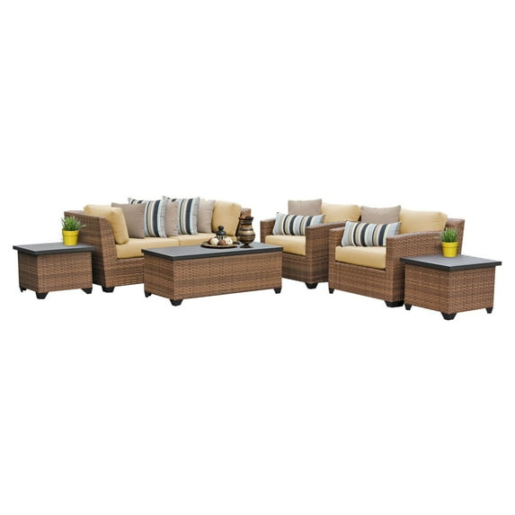 Laguna 7 Piece Outdoor Wicker Patio Furniture Set 07d