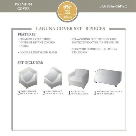 TKC Laguna 8 Piece All Weather Cover Set in Beige