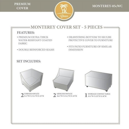 TKC Monterey 5 Piece All Weather Cover Set in Beige