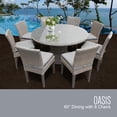 thumbnail image 1 of OASIS-60-KIT-8C-GREY Oasis 60 Inch Outdoor Patio Dining Table with 8 Armless Chairs with 2 Covers: Grey and Grey, 1 of 2