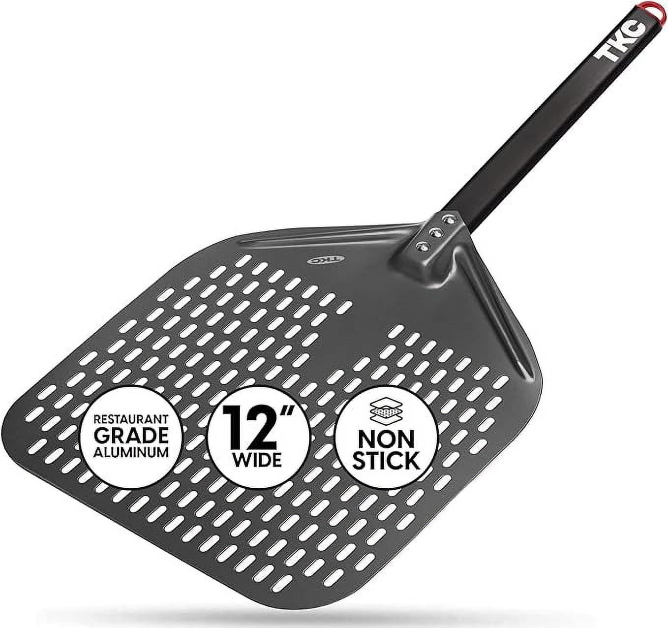 TKC 12-Inch Black Aluminum Perforated Pizza Peel