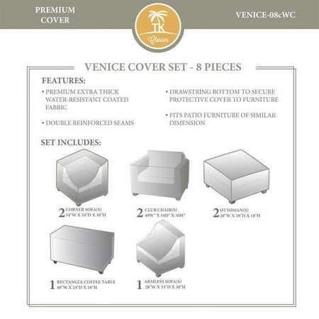 TKC Venice 8 Piece All Weather Cover Set in Beige
