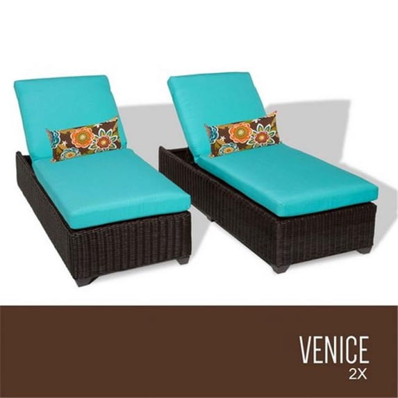 TKC Venice Chaise Lounges Outdoor Wicker Patio Furniture, Set of 2