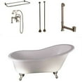 thumbnail image 1 of TKCTSN60-SN5 Tub Kit 60 CI Slipper  Shower Rd  Filler  Supplies  Drain-Brush Nickel, 1 of 6