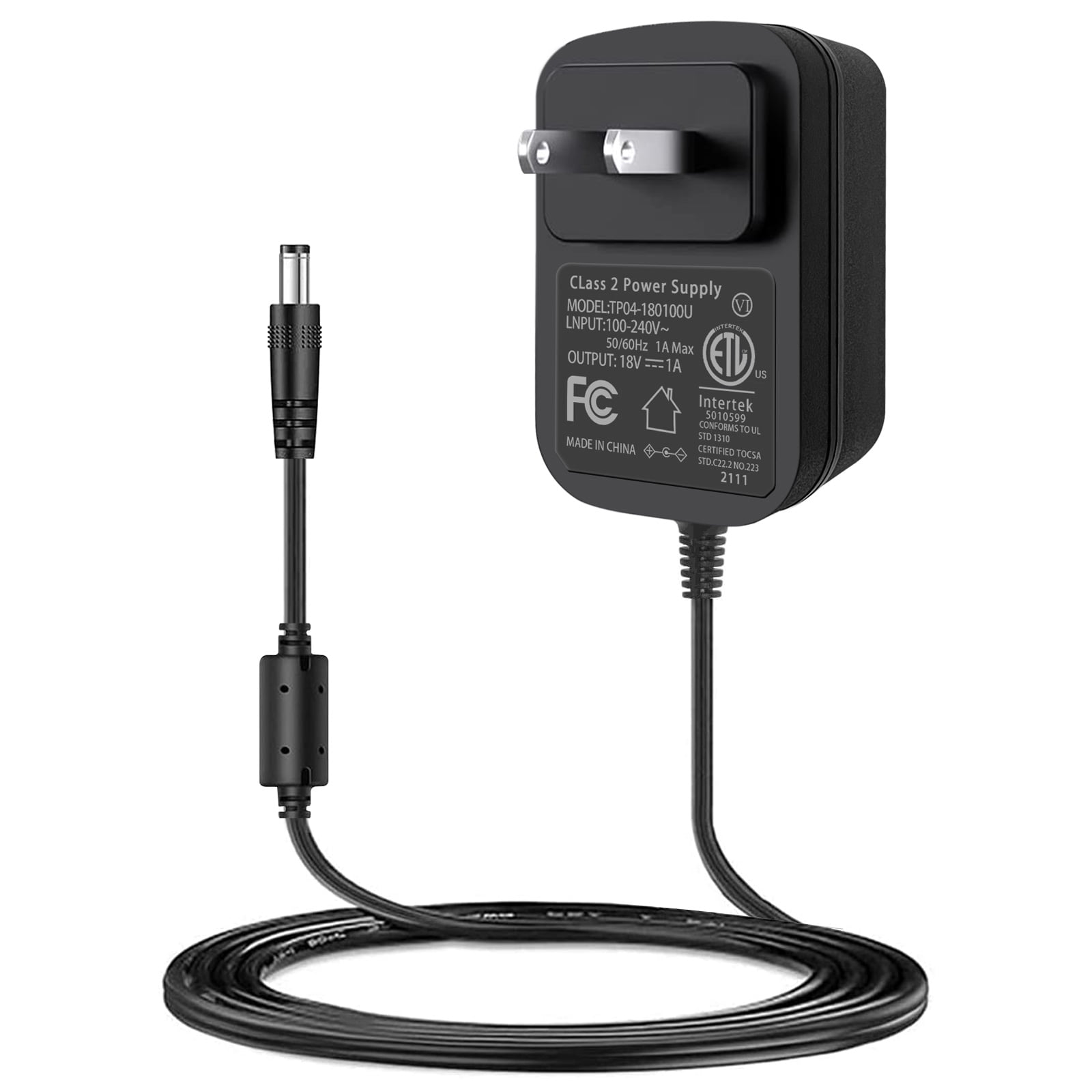 TKDY 18V 1A Guitar Effects Pedals AC Adapter DC Power Supply Black ,18V 1A US Wall Charger