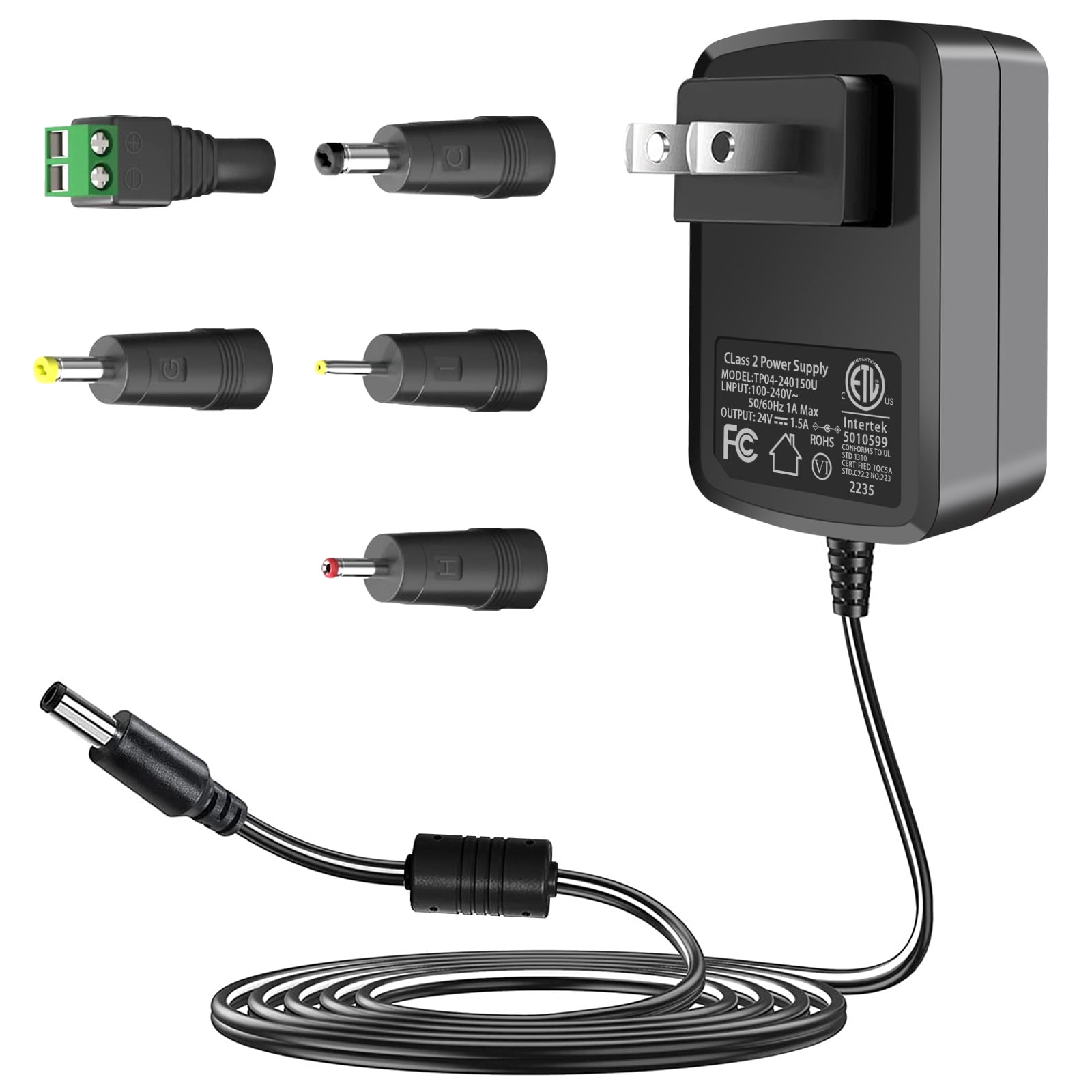 12V 1A Power Supply Adapter, 100-240V 50/60Hz AC to DC 12V 1A/1000mA 12W  Universal Wall Charger with 5.5mm*2.1mm US Plug, Center Positive, ETL FCC