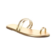 TKEES Leah Leather Sandal, 5, Gold