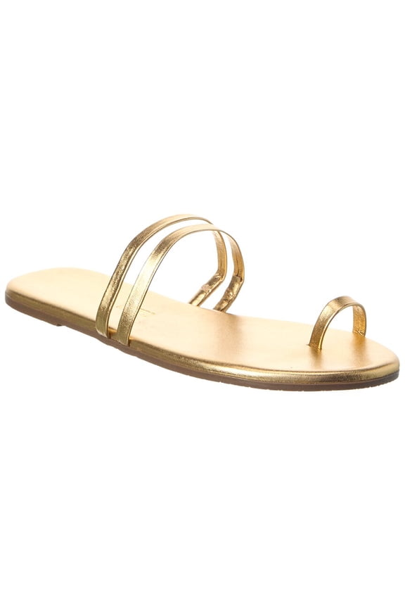 Leah Leather Sandal, 9, Gold