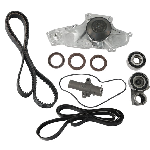 TKH002 Timing Belt Kit with Water Pump Compatible with 03-18 Honda Accord Crosstour Pilot Odyssey Ridgeline, Acura MDX RDX RL TL TSX ZDX, Saturn Vue 3.0L 3.2L 3.5L 3.7L Replace TCKWP329 19200-RDV-J01