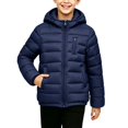 thumbnail image 1 of TKKCS Boys Hooded Puffer Jacket Windproof Soft Warm Lightweight Zip Up Winter Coat with Pockets Navy 9-10Years, 1 of 5