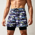 thumbnail image 1 of TKKCS Mens 2-in-1 Swim Trunks with Compression Liner- Summer Vacation Swimsuit Stretch Quick Dry Hawaiian Print Beach Board Shorts with Drawstring Multicolor Size 2XL, 1 of 7