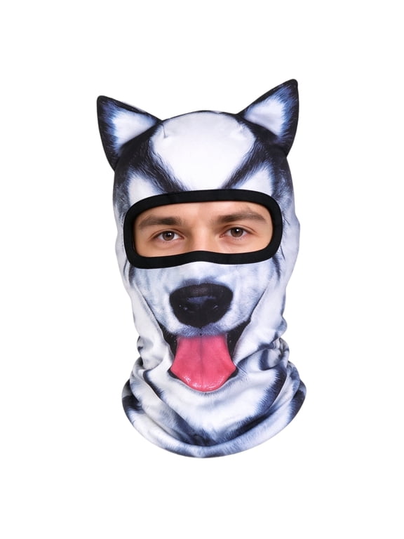 Mens 3D Animal Balaclava Ski Mask Breathable Funny Outdoor Full Face Cover Winter Face Mask for Skiing, Cycling 08