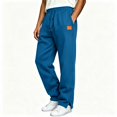 thumbnail image 1 of TKKCS Mens Baggy Straight Sweatpants Casual Split Ankle Cuffs Elastic Drawstring Waist Relaxed Fit Joggers with Side Pockets Blue M, 1 of 8