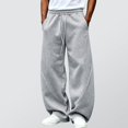thumbnail image 1 of TKKCS Mens Baggy Sweatpants- Open Bottom Elastic Drawstring Waist Lounge Casual Wide Leg Sweat Pants Gray Size 3XL, 1 of 6